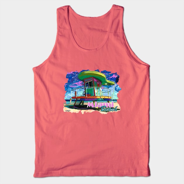 Miami Beach Lifeguard Stand Tank Top by marengo